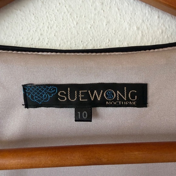 Sue Wong Nocturne Sequin Cocktail Dress Women's Size‎ 10 Black Silver Gold - Picture 2 of 8